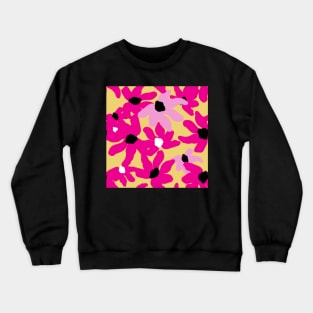 Pink flowers pattern on gold Crewneck Sweatshirt